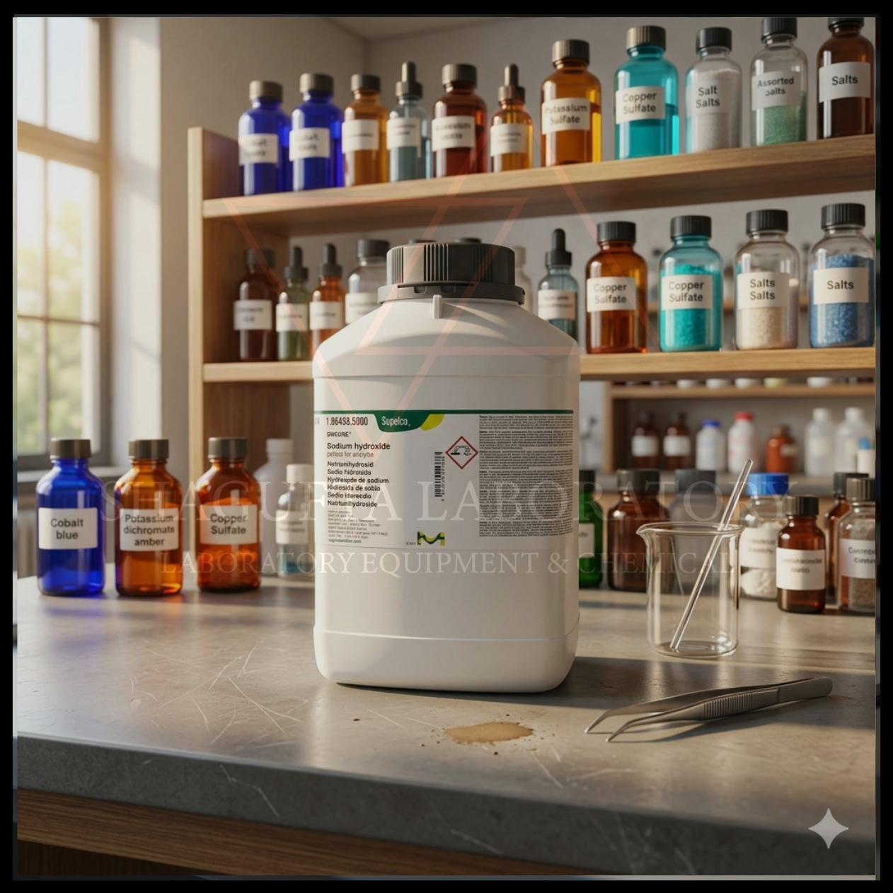 Sodium Hydroxide Pellets EMSURE® Supelco merupakan bahan kimia analytical grade berkualitas tinggi untuk kebutuhan laboratorium, titrasi, quality control (QC), penelitian, pendidikan, dan aplikasi industri profesional.