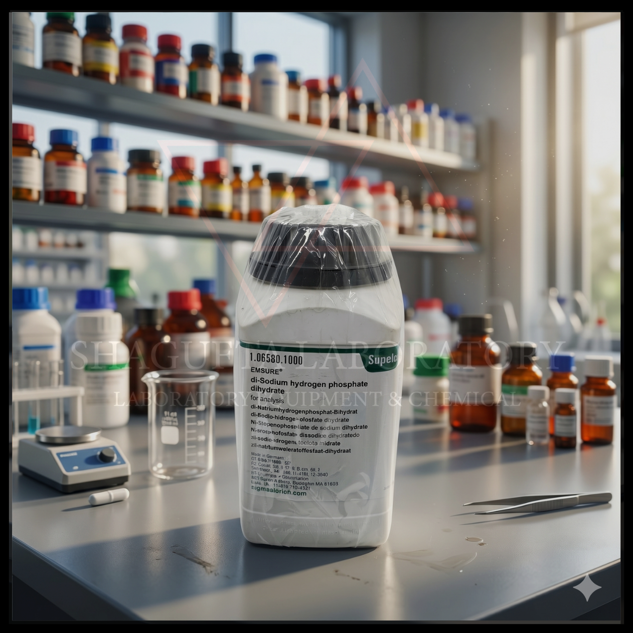 Supelco EMSURE® Di-Sodium Hydrogen Phosphate Dihydrate for Analysis merupakan bahan kimia laboratorium berkualitas tinggi untuk aplikasi analisis, buffer, penelitian, quality control, pendidikan, dan kebutuhan industri. Produk original Supelco/Merck dengan kualitas konsisten dan stabil untuk penggunaan laboratorium profesional.