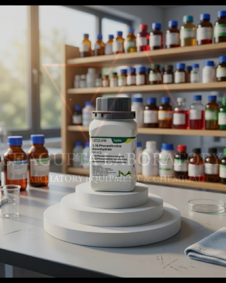 Merck 1,10-Phenanthroline Monohydrate ACS merupakan reagent analytical grade berkualitas tinggi untuk kebutuhan analisis laboratorium, pengujian ion logam, quality control (QC), penelitian, pendidikan, dan aplikasi industri. Produk original Merck dengan standar ACS untuk hasil analisis yang akurat dan konsisten.