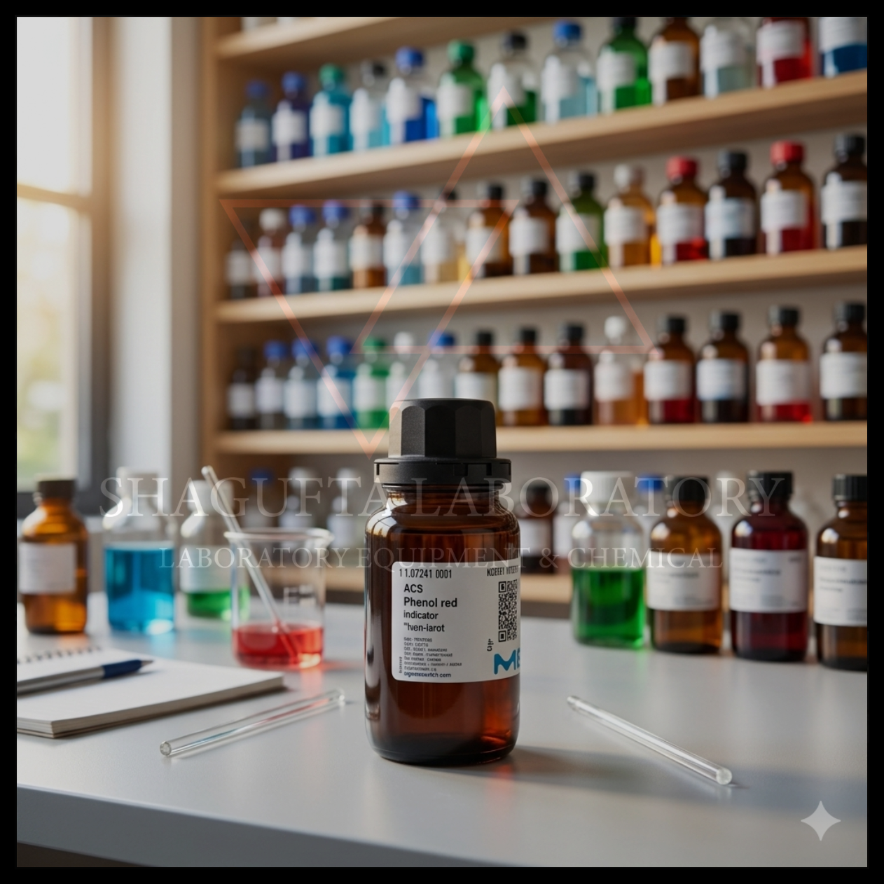 Phenol Red Indicator Merck merupakan indikator pH berkualitas tinggi untuk kebutuhan analisis laboratorium, titrasi, penelitian, QC, dan pendidikan. Cocok digunakan pada laboratorium kimia, farmasi, mikrobiologi, industri makanan, dan institusi penelitian dengan standar analitik profesional.
