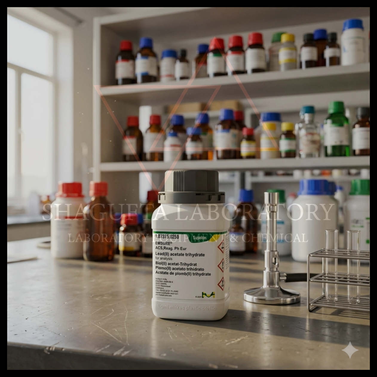 Lead(II) Acetate Trihydrate EMSURE® ACS Reag. Ph Eur dari Supelco merupakan bahan kimia laboratorium berkualitas tinggi untuk kebutuhan analisis, penelitian, quality control (QC), pendidikan, dan aplikasi industri. Memenuhi standar ACS dan Ph Eur sehingga cocok digunakan pada laboratorium profesional dan institusi penelitian.