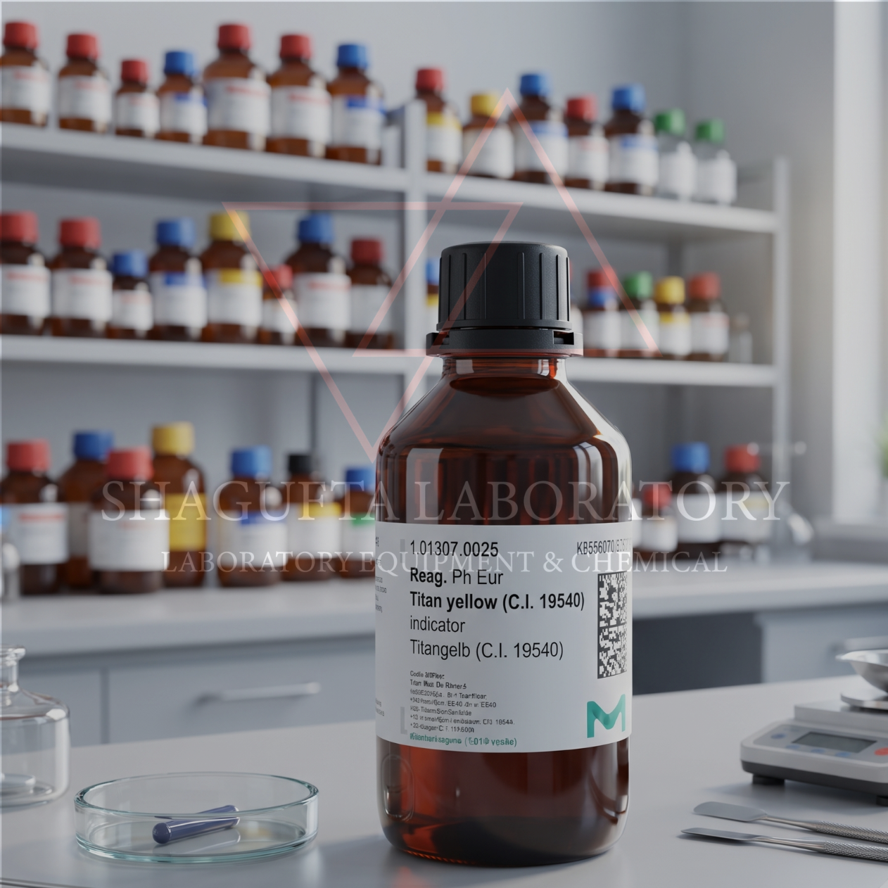 SHAGUFTA LABORATORY Titan Yellow 1g Katalog 101307 Reag. Ph. Eur. – Titan Yellow (C.I. 19540) / Thiazole Yellow / Clayton Yellow / Naphthamine G / Magnesium Indicator (REPACK)