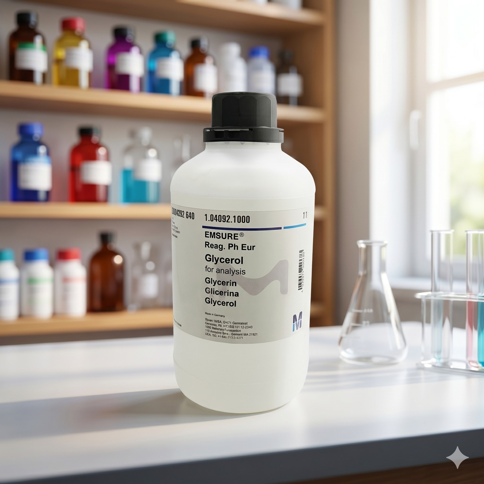 Glycerol EMSURE® Reag. Ph Eur 1L Merck 104092 – Glycerin for Analysis Laboratorium