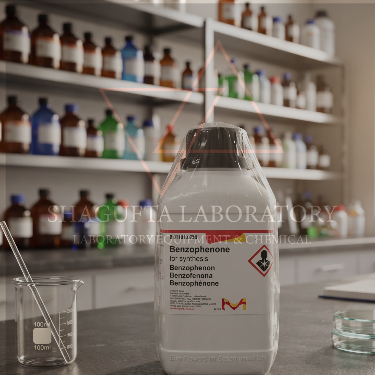 Merck Technipur® 801801 Benzophenone 250 g for Synthesis / Diphenyl Ketone / Diphenylmethanone / CAS 119-61-9